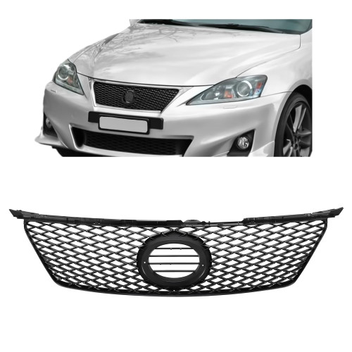 HECASA Front Grill Compatible with 2006 2007 2008 Lexus IS250 IS350 5311153140 Front Bumper Mesh Grille Assembly Black