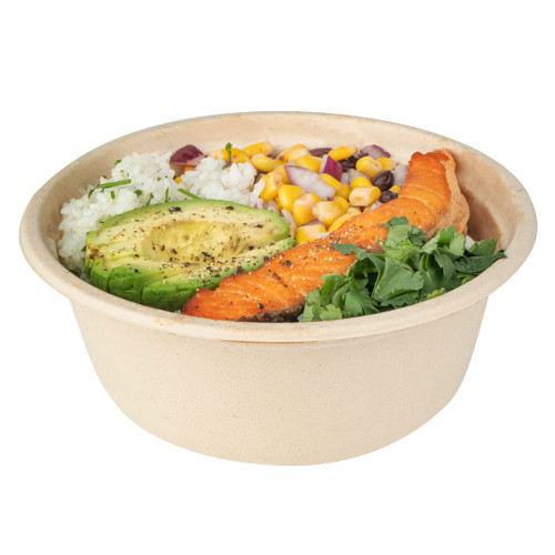 Restaurantware Pulp Tek 37 Ounce Bagasse Bowls 100 Round Sugarcane Bowls - Microwavable Freezable Brown Bagasse Disposable Hot Bowls For Hot And Cold Foods Sustainable