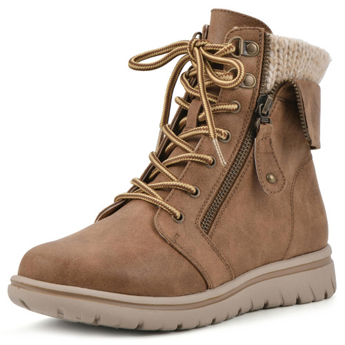 CLIFFS BY WHITE MOUNTAIN Women's Shoes Hope City Hiker Boot, Tan/Fabric/Sweater, 11 M