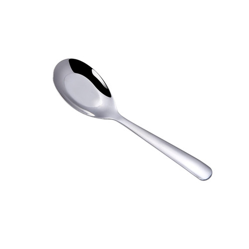 Cooking Dinner Rice Spoon,Dessert Teaspoons,Soup Spoons Stainless Steel Spoon Creative Thickened and Deepened Spoon Dessert Spoon Flat Bottom Spoon Table Spoon (Color : Silver)
