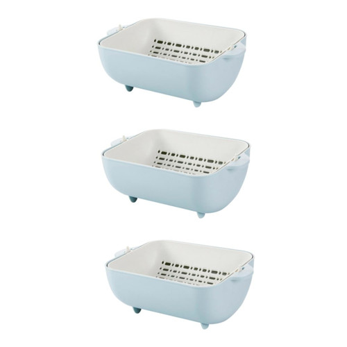 MAGICLULU 3 Pcs Fruit Washing Bowl Home Water Filter Berry Colander Strainer for Sink Over The Sink Strainer Sink Basket Strainer Kitchen Basket Vegetable Colander Drain Basket Dish Basin