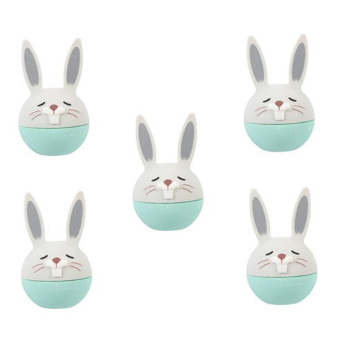 DECHOUS 5pcs Kitchen Timer Egg Timer Egg Kitchen Reminder Cartoon Mechanical Timer Cooking Timer Kitchen Time Manager Baking Egg Cooker Timer Manual Timer Visual Timer Child Bunny Cute Abs