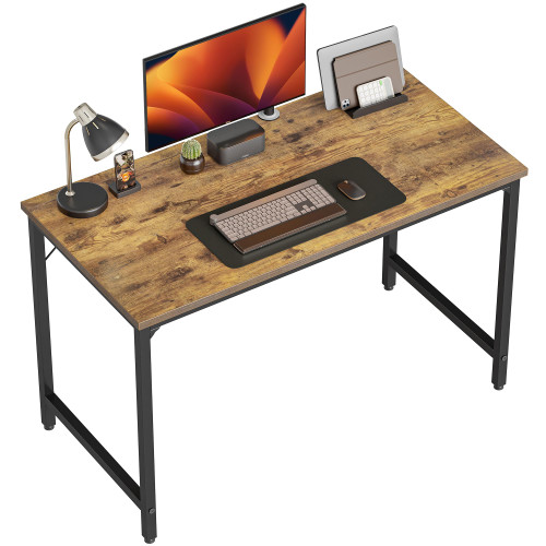CubiCubi Computer Desk, 40 inch Home Office Writing Study Desk, Small Desk, Modern Simple Style, Basic Desk, Brown