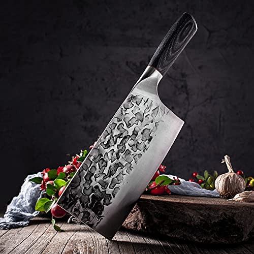 Cleaver Knife,Meat Cleaver, Kitchen Cleaver Knife 7.5Inch Forged Carbon 5Cr15 Steel Slicing Chopper Knife Handmade Cleaver Meat Vegetable Slicing Chef Knife Cleaver Knife,Meat Cleaver, Kitchen Cleaver Knife 7.5Inch Forged Carbon 5Cr15 Steel Slicing Chopper Knife Handmade Cleaver Meat Vegetable Slicing Chef Knife