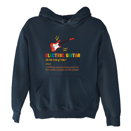 Electric Guitar musical instrument of the coolest people on the planet for Guitarist Navy and Muticolor Unisex Hoodie