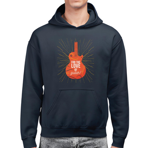 Gift for Music Lovers Electric Guitar with Quote for Guitarists Black and Muticolor Unisex Hoodie