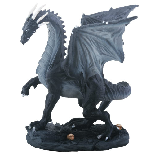 ICE ARMOR 4.75" H Black Midnight Dragon Figurine Statue