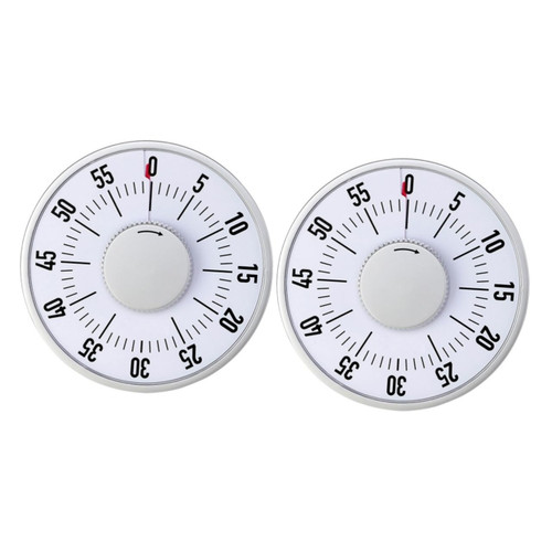 2 Pcs Timer Timer Mechanical Timer Kitchen Cooking Timer Countdown Management Timer Baking Timer Kitchen Timer Chef Timer Clock White Magnetic Attraction Student