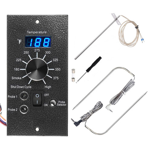 Digital Thermostat Kit for Traeger Parts Replacement, Pro Controller Thermometer Upgrade Control Panel Compatible with Traeger Pellet Grills, with Dual Meat Probe and 7" RTD Temperature Sensor
