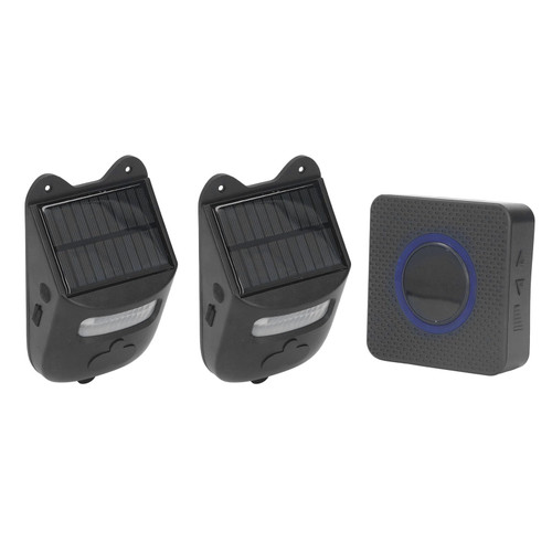 Infrared Sensor Doorbell Solar Driveway Alarm Strobe Light Outdoor Security Siren Motion Detector 110?240V (EU Plug)