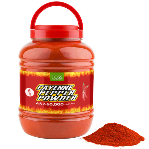 Extra Hot Cayenne Pepper Powder Bulk 60,000 Heat Units 6 LB, Ground Cayenne Powder Hot Pepper Powder - Red Pepper Powder Spice for Home and Commercial Cooking