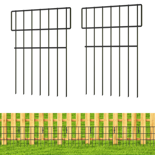 19 Panels Animal Barrier Fence, 20.6 Ft(L) X 17 in(H) No Dig Garden Decorative Fence Rustproof Garden Fence Border for Dog Rabbits Ground Stakes Defense and Outdoor Patio, T Shape 19 Panels Animal Barrier Fence, 20.6 Ft(L) X 17 in(H) No Dig Garden Decorative Fence Rustproof Garden Fence Border for Dog Rabbits Ground Stakes Defense and Outdoor Patio, T Shape