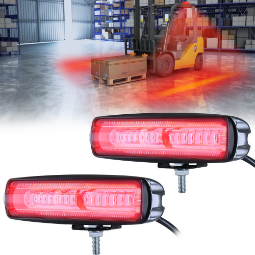 eTzone New 15 LED Forklift Safety Lights Red 30W DC 12-80V Warehouse Warning Lights Truck Safety Lights Zone Warning Lights - 2 Pack