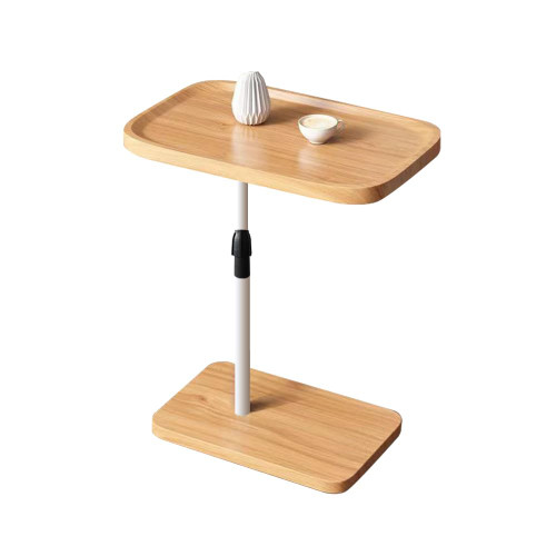 C Shaped End Table Adjustable Height, C Shaped Side Table for Couch, C Table End Table for Sofa, Modern C Shaped Side Table for Living Room and Bedroom Small TV Tray Table (White)