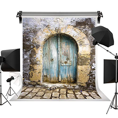 Kate 5x7ft/1.5x2.2m Spring Backdrop Retro Brick Backdrop Wooden Door Stone Wall Backgrounds Vintage Backdrops Photo Photography Studio Outdoor Scene Backgrounds