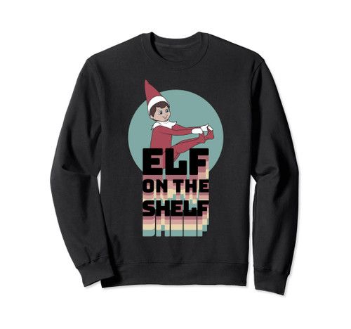 Elf on the Shelf Christmas Retro Rainbow Stacked Text Logo Sweatshirt