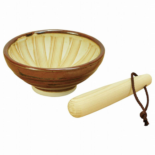 Gomaruri-kun (with Hinoki Pestle) [Pestle: Approx. ?3.3 x H1.6 inches (8.5 x 4 cm); Pestle: Approx. ?0.7 x L 3.9 inches (1.8 x 10 cm)]