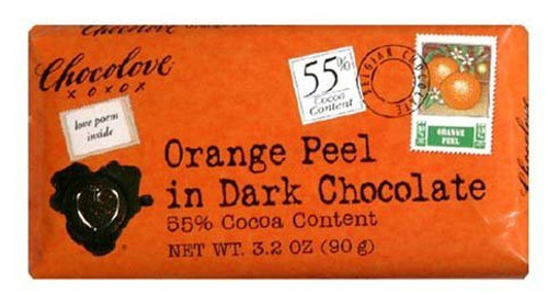 Chocolove Orange Peel in Dark Chocolate Bar, 3.2 Ounce (Pack of 12)