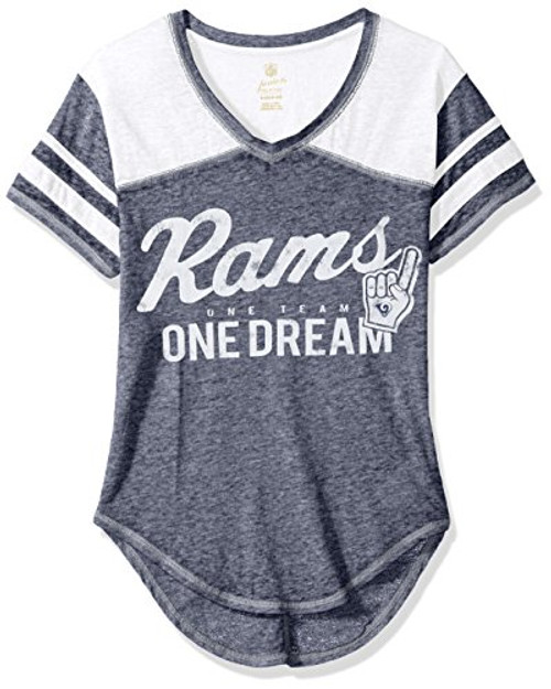 Outerstuff NFL Junior Girls Vintage Short Sleeve Football Tee, Los Angeles Rams, Dark Navy, XL(15-17) Outerstuff NFL Junior Girls Vintage Short Sleeve Football Tee, Los Angeles Rams, Dark Navy, XL(15-17)