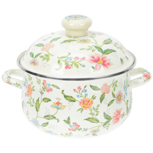 Hemoton 1pc Enamel Enamel Soup Pot Enamel Bowl Dishes Enameled Stew Pot Boiling Pot Christmas Gift Pink Bread Pan Stockpots for Cooking Soup Stew Pot Stew Pots Enamel Mug Japanese-style