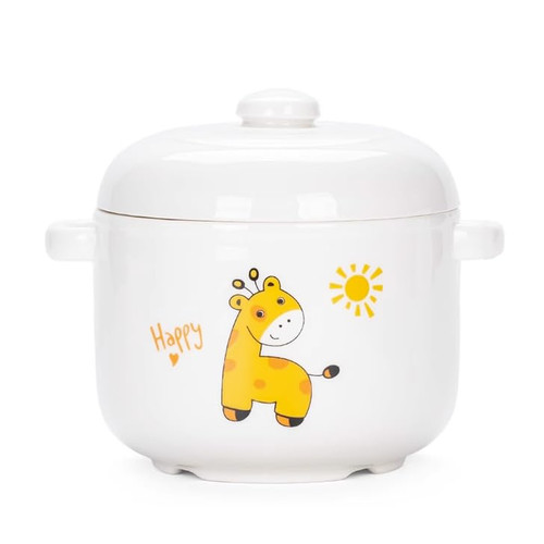 WouND Ceramic Double-lid Stew Cup Stew Pot, Double-ear Stewed Bird's Nest Cup Dessert Bowls Steamed Egg Bowl Soup Bowl