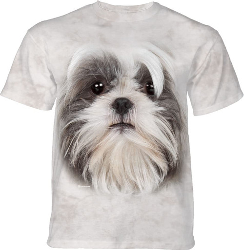 The Mountain Shih Tzu Face Adult T-Shirt, Gray, 5XL, 5X-Large