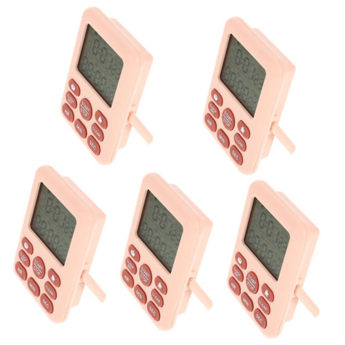 HOMSFOU 5pcs Kitchen Timer Tools Desk Stand Timer Kitchen Chef Timer Restaurant Baking Timer Kitchen Cooking Time Manager Study Timer Learning Countdown Kitchen Tool Shock Reminder Plastic