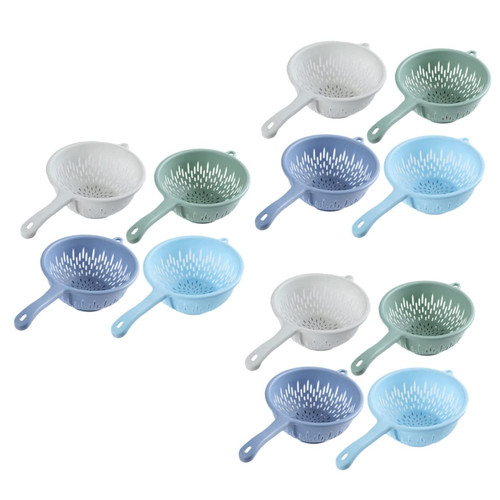 Cabilock 12 Pcs Kitchen Drainer Basket Self-draining Strainer Bowl Fruit Washing Basket Vegetable Washing Basket Rice Drainer Strainer Drain Colander Japan Plastic Fruits and Vegetables