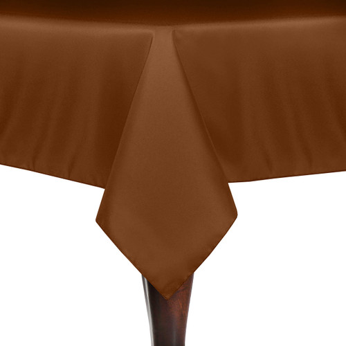 ULTIMATE TEXTILE 84 x 84-Inch Square Polyester Linen Tablecloth Copper Brown