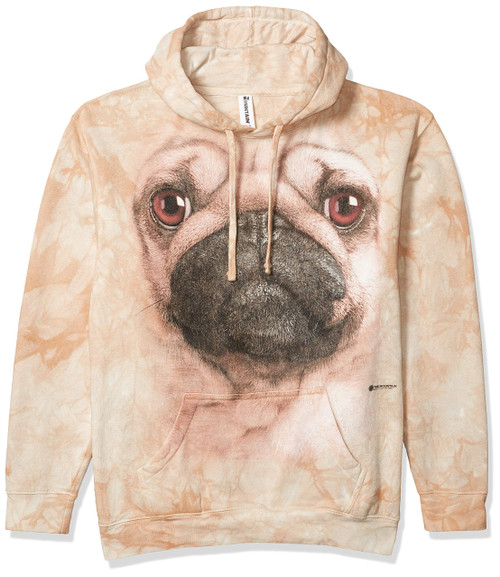The Mountain Pug Face Hsw Adult Hoodie, Tan, XL