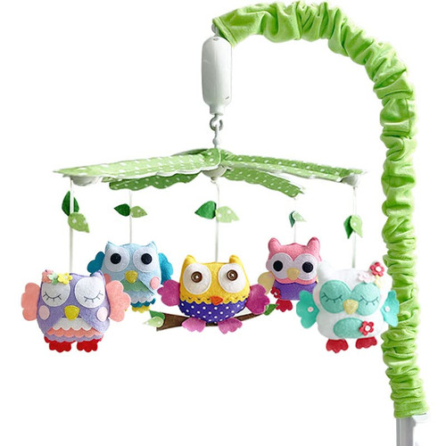 MOVEBO- Woodland Baby Crib Mobile for Nursery,lullabies Baby Crib Mobile for Baby Boys and Girls, Crib Mobile for Baby (Forest owl Baby Crib Mobile)