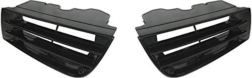 Evan Fischer Grille Assembly Compatible with 2002-2003 Mitsubishi Galant Set of 2 Driver and Passenger Side Black Plastic