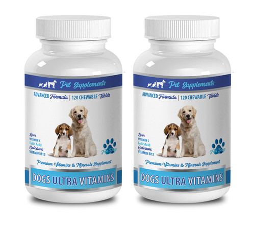 Vitamins for Dogs - Ultra Vitamins for Dogs - Chews - Powerful Formula - Mineral Complex - Dog Vitamin e - 180 Treats (2 Bottles)