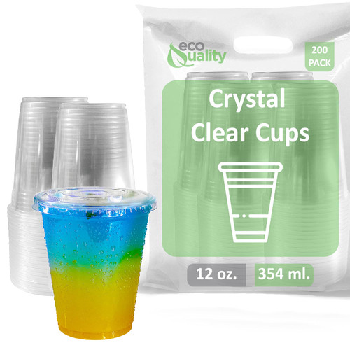 Iced Coffee Go Cups and Lids | Cold Smoothie | Plastic Cups with Lids | 12 oz Cups, 200 Pack | Clear Plastic Disposable Pet Cups | Ideal for Coffee, Parfait, Juice, Soda, Cocktail, Party Cups Iced Coffee Go Cups and Lids | Cold Smoothie | Plastic Cups with Lids | 12 oz Cups, 200 Pack | Clear Plastic Disposable Pet Cups | Ideal for Coffee, Parfait, Juice, Soda, Cocktail, Party Cups