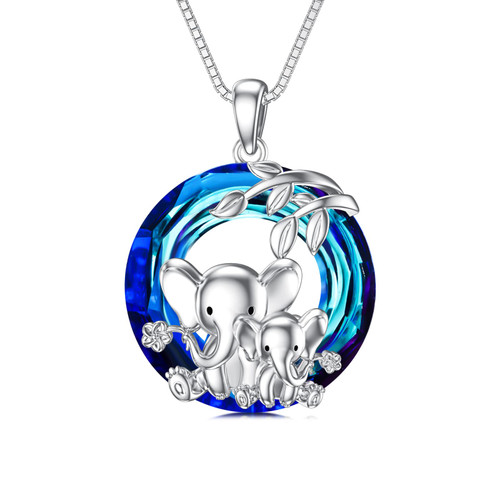 MEIDERBO Sterling Silver Elephant Necklace for Women Girls Good Luck Elephant Mom Pendant Necklace Elephant Jewelry Gifts for Women Girls Mom Daughter