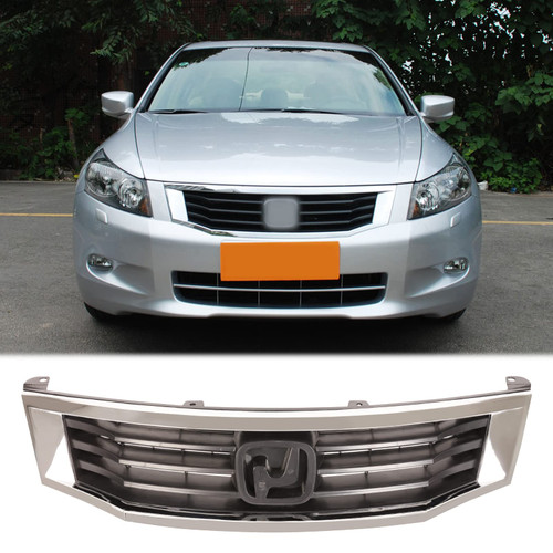 PENSUN Front Grill Front Bumper Mesh Grille Fit for 2008-2010 Honda Accord 4 Door, Chrome