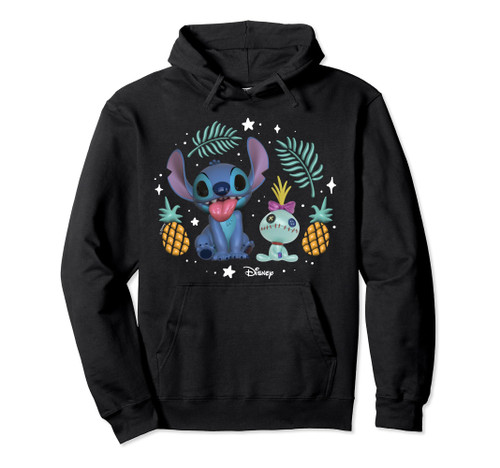 Lilo And Stitch - Stitch And Scrump Pineapples Stars Leaves Pullover Hoodie