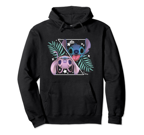 Lilo And Stitch - Stitch And Angel Stars And Leaves Pullover Hoodie