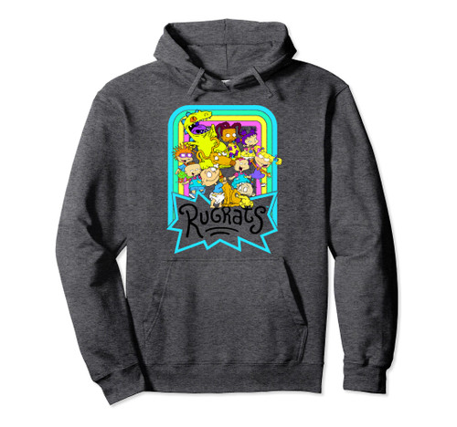 Nickelodeon Rugrats Neon Rainbow Reptar And Friends Pullover Hoodie Nickelodeon Rugrats Neon Rainbow Reptar And Friends Pullover Hoodie