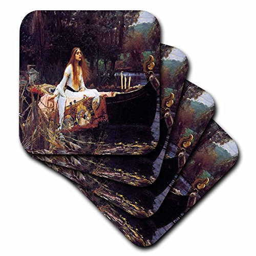 3dRose cst_130185_3 Lady of Shallot by John William Waterhouse-Ceramic Tile Coasters, Set of 4