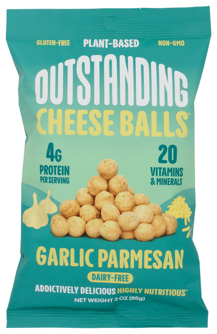 Outstanding Foods Outstanding Cheese Balls Garlic Parmesan - Plant Based Dairy Free, Gluten Free, Low Carb Cheese Snacks - Vegan Snacks With 20 Essential Vitamins and Minerals, 3 Oz (Pack of 8) Outstanding Foods Outstanding Cheese Balls Garlic Parmesan - Plant Based Dairy Free, Gluten Free, Low Carb Cheese Snacks - Vegan Snacks With 20 Essential Vitamins and Minerals, 3 Oz (Pack of 8)
