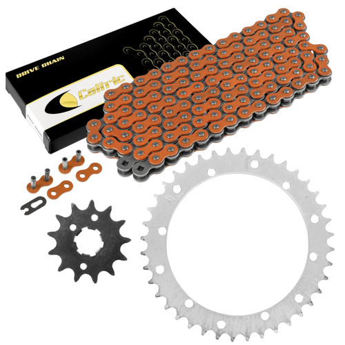 Caltric Orange Drive Chain And Sprockets Kit Compatible with Yamaha Warrior 350 Yfm350X 1989-2004 Caltric Orange Drive Chain And Sprockets Kit Compatible with Yamaha Warrior 350 Yfm350X 1989-2004