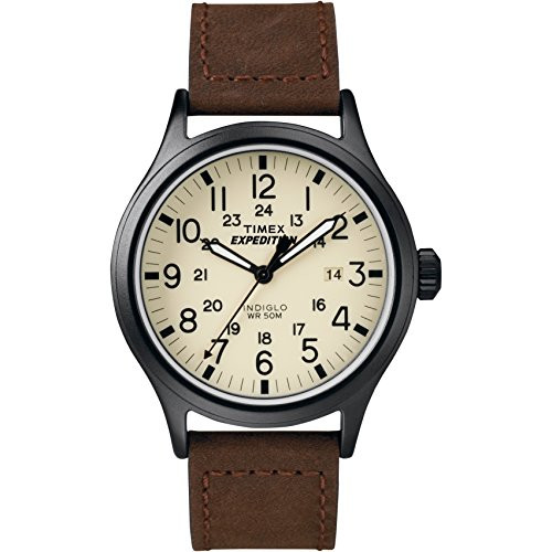 Timex Men's T49963 Expedition Scout Brown Leather Strap Watch Timex Men's T49963 Expedition Scout Brown Leather Strap Watch