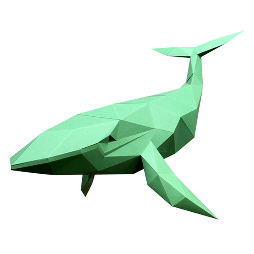 WLL-DP Hangable 3D Whale Paper Sculpture Paper Craft Handmade Origami Puzzle Three-Dimensional Geometric Home Decoration DIY Paper Toy Paper Model