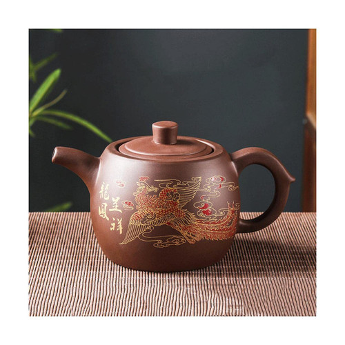 Chinese Tea Pot Yixing Purple Clay Teapots Flower and Bird Teapot Handmade Dragon and Phoenix Tea Maker Kung Fu Tea Set Tea Infuser Chinese Tea Pot Yixing Purple Clay Teapots Flower and Bird Teapot Handmade Dragon and Phoenix Tea Maker Kung Fu Tea Set Tea Infuser