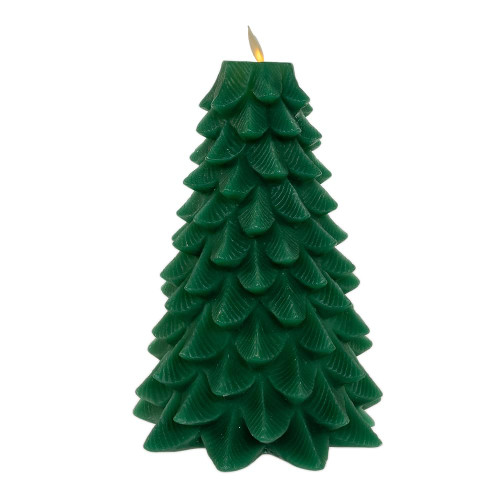 Kurt S. Adler Kurt Adler 9-inch Battery Operated Green Christmas Tree LED Flicker Flame Candle