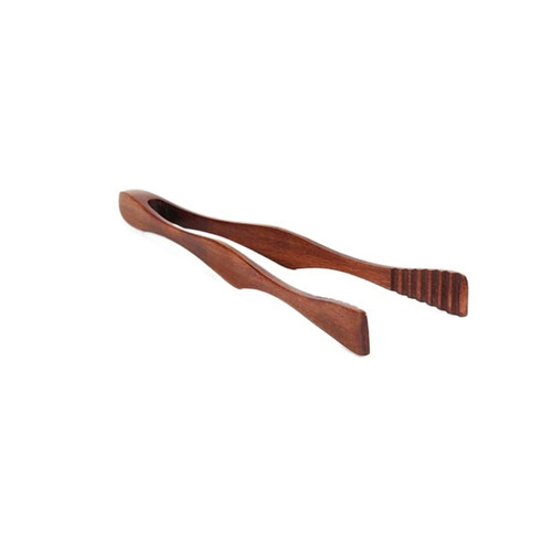 CukYi Tongs Bread Wooden Food Roast Bread Barbecue Salad Dessert Sugar Ice Clip Tongs