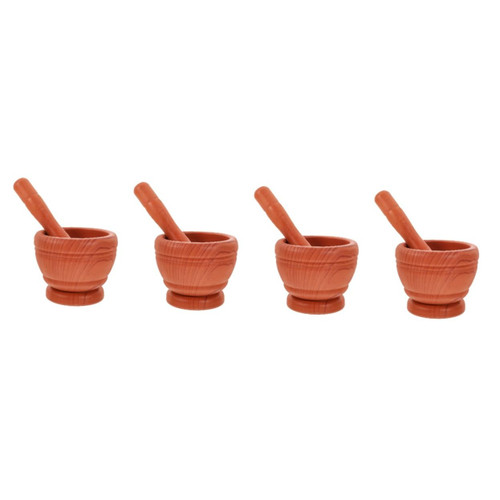 Ciieeo 4 Sets Garlic Masher Pestle and Mortar Pestle for Kitchen Spices Grinding Bowl Convenient Grinding Bowl Seasoning Pestle Spice Pestle Spices Mortar Plastic Pounder Household