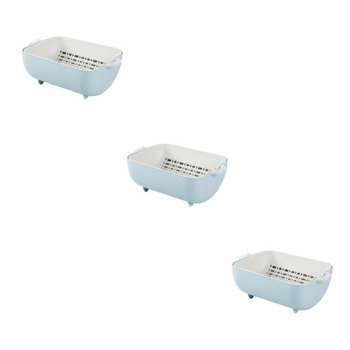 Ciieeo 3 Pcs Home Water Filter House Water Filter Drain Bowl Rectangular Storage Basket Berry Colander Fruit Colander Sink Strainer Sink Filter Fruit Strainer Drain Basket Dish Basin