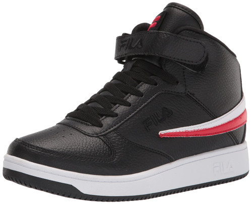 Fila Men's A-High Sneaker, Black/Red/White, 7